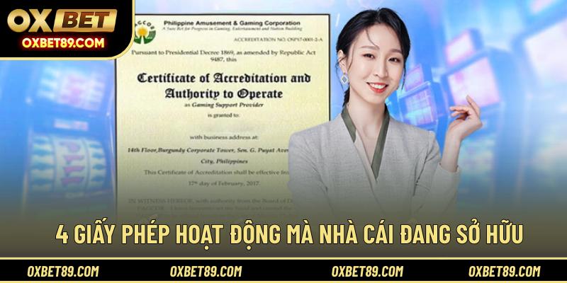 4 giấy phép hoạt động mà nhà cái đang sở hữu